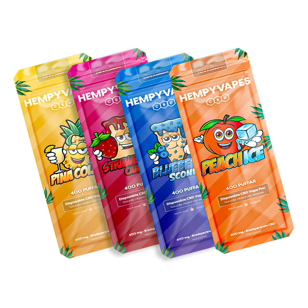 4 HempyVapes engångsvapes utan enhet