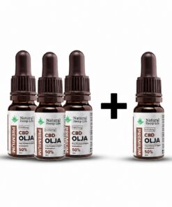 4 för 3 CBD Olja 50% 5000 mg, fyra flaskor Natural Hemp Life