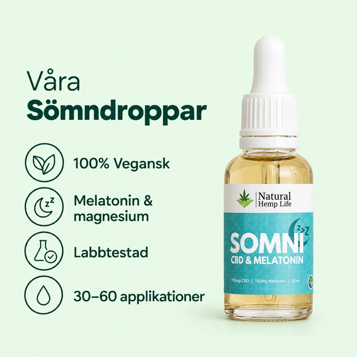Naturliga Somni Sömndroppar från Natural Hemp Life