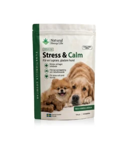 CBD hundgodis Stress & Calm 150mg från Natural Hemp Life, 60 lugnande godbitar för en avslappnad hund